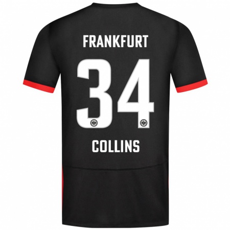 Kandiny Kinderen Nnamdi Collins #34 Zwart Uitshirt Uittenue 2024/25 T-Shirt