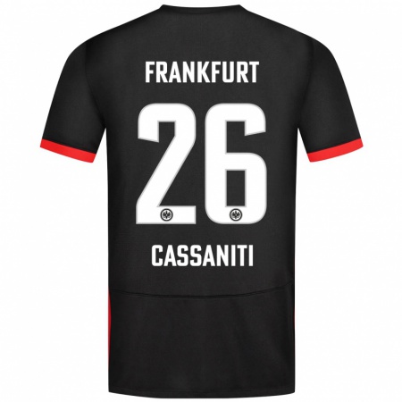 Kandiny Kinderen Nino Cassaniti #26 Zwart Uitshirt Uittenue 2024/25 T-Shirt