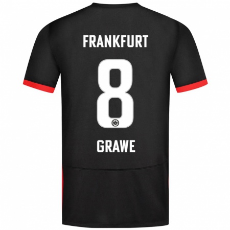 Kandiny Kinderen Lisanne Gräwe #8 Zwart Uitshirt Uittenue 2024/25 T-Shirt