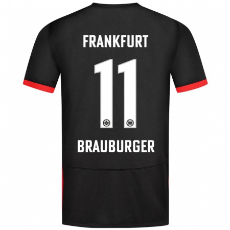 Kandiny Kinder Maximilian Brauburger #11 Schwarz Auswärtstrikot Trikot 2024/25 T-Shirt Österreich