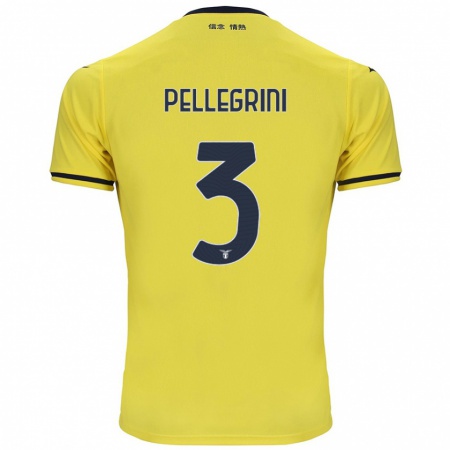 Kandiny Kinderen Luca Pellegrini #3 Geel Uitshirt Uittenue 2024/25 T-Shirt