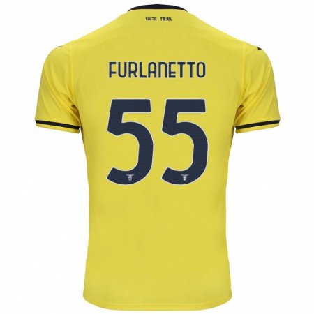 Kandiny Kinderen Alessio Furlanetto #55 Geel Uitshirt Uittenue 2024/25 T-Shirt