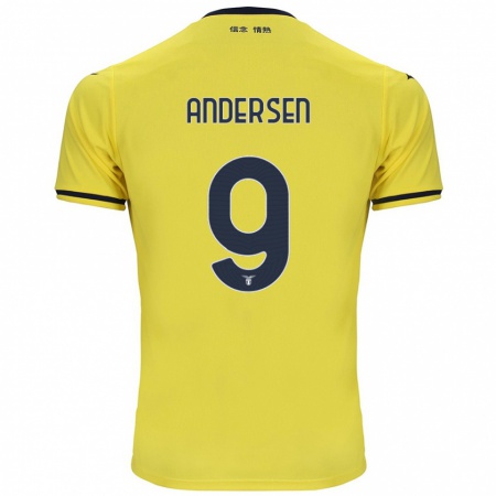 Kandiny Kinderen Signe Holt Andersen #9 Geel Uitshirt Uittenue 2024/25 T-Shirt