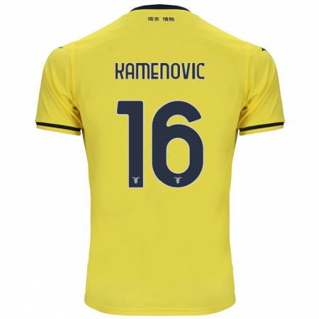 Kandiny Bambino Maglia Dimitrije Kamenović #16 Giallo Kit Gara Away 2024/25 Maglietta