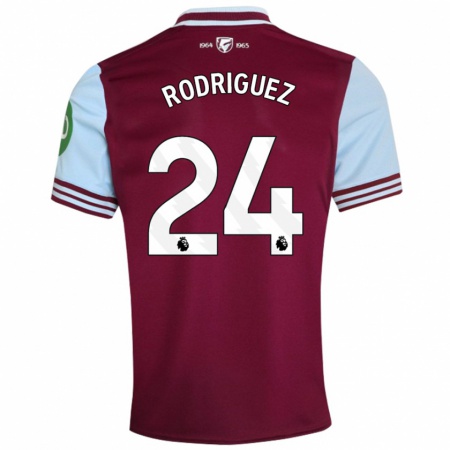 Kandiny Heren Guido Rodríguez #24 Donkerrood Thuisshirt Thuistenue 2024/25 T-Shirt