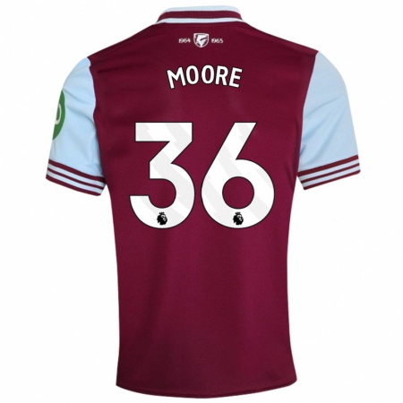 Kandiny Heren Sean Moore #36 Donkerrood Thuisshirt Thuistenue 2024/25 T-Shirt