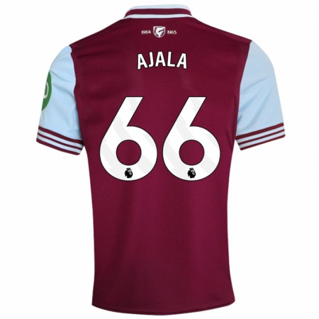 Kandiny Uomo Maglia Joshua Ajala #66 Rosso Scuro Kit Gara Home 2024/25 Maglietta