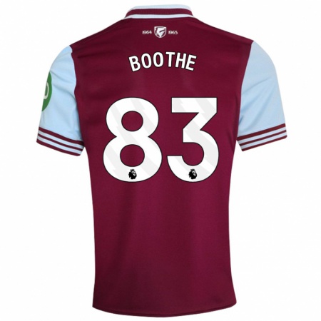 Kandiny Heren Sebastian Boothe #83 Donkerrood Thuisshirt Thuistenue 2024/25 T-Shirt