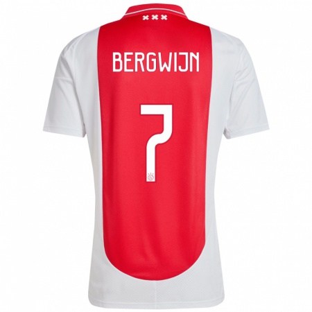 Kandiny Heren Steven Bergwijn #7 Rood Wit Thuisshirt Thuistenue 2024/25 T-Shirt