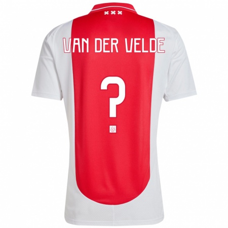 Kandiny Heren Valentijn Van Der Velde #0 Rood Wit Thuisshirt Thuistenue 2024/25 T-Shirt