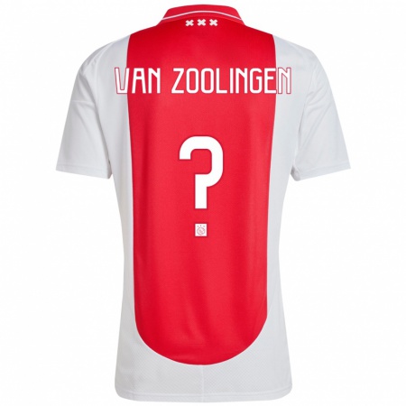 Kandiny Heren Glenn Van Zoolingen #0 Rood Wit Thuisshirt Thuistenue 2024/25 T-Shirt