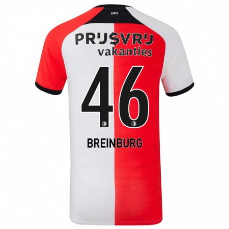 Kandiny Uomo Maglia Rainey Breinburg #46 Rosso Bianco Kit Gara Home 2024/25 Maglietta