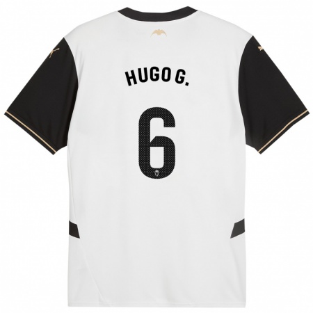 Kandiny Heren Hugo Guillamón #6 Wit Zwart Thuisshirt Thuistenue 2024/25 T-Shirt