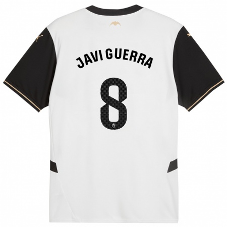 Kandiny Heren Javi Guerra #8 Wit Zwart Thuisshirt Thuistenue 2024/25 T-Shirt