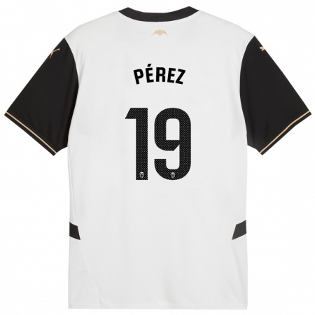 Kandiny Heren Joselu Pérez #19 Wit Zwart Thuisshirt Thuistenue 2024/25 T-Shirt