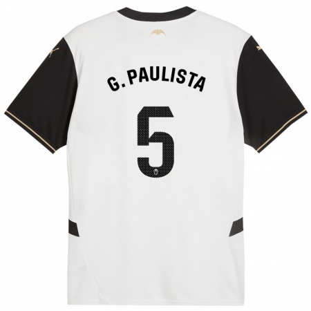 Kandiny Heren Gabriel Paulista #5 Wit Zwart Thuisshirt Thuistenue 2024/25 T-Shirt