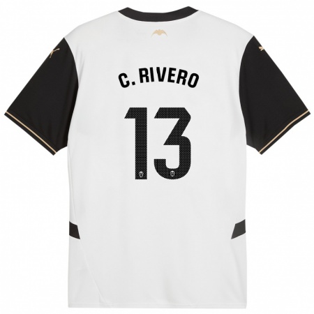 Kandiny Heren Cristian Rivero #13 Wit Zwart Thuisshirt Thuistenue 2024/25 T-Shirt