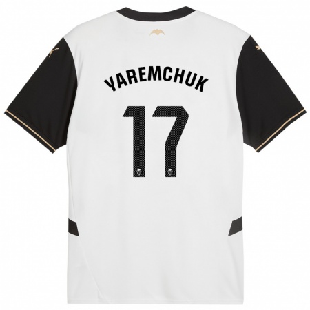 Kandiny Heren Roman Yaremchuk #17 Wit Zwart Thuisshirt Thuistenue 2024/25 T-Shirt