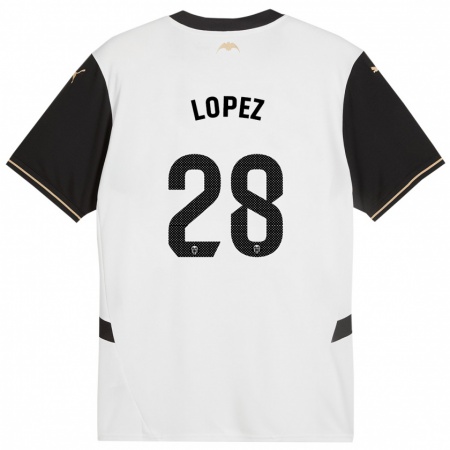 Kandiny Heren Saray Lopez #28 Wit Zwart Thuisshirt Thuistenue 2024/25 T-Shirt