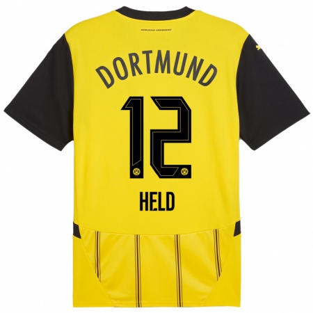 Kandiny Uomo Maglia Aaron Held #12 Giallo Nero Kit Gara Home 2024/25 Maglietta