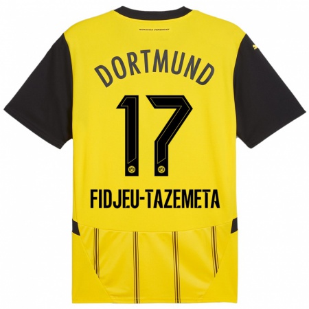 Kandiny Uomo Maglia Thierry Fidjeu-Tazemeta #17 Giallo Nero Kit Gara Home 2024/25 Maglietta