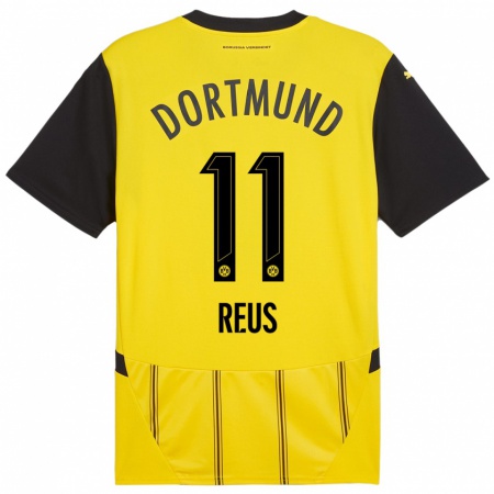 Kandiny Uomo Maglia Marco Reus #11 Giallo Nero Kit Gara Home 2024/25 Maglietta