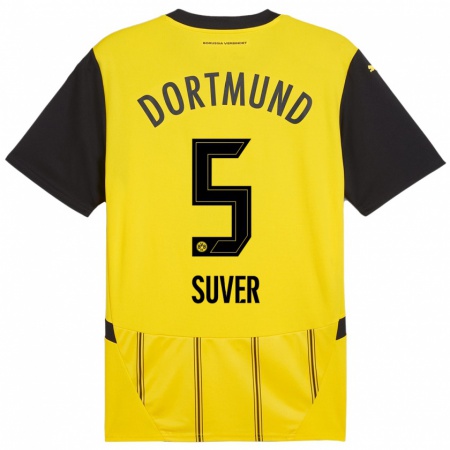 Kandiny Uomo Maglia Mario Suver #5 Giallo Nero Kit Gara Home 2024/25 Maglietta