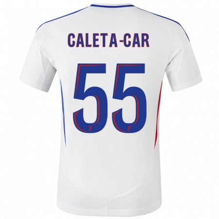 Kandiny Heren Duje Caleta-Car #55 Wit Blauw Thuisshirt Thuistenue 2024/25 T-Shirt