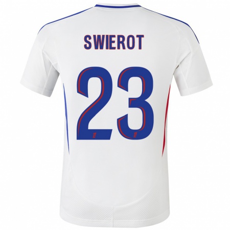 Kandiny Uomo Maglia Julie Swierot #23 Bianco Blu Kit Gara Home 2024/25 Maglietta