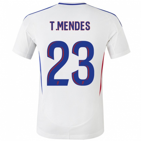 Kandiny Heren Thiago Mendes #23 Wit Blauw Thuisshirt Thuistenue 2024/25 T-Shirt