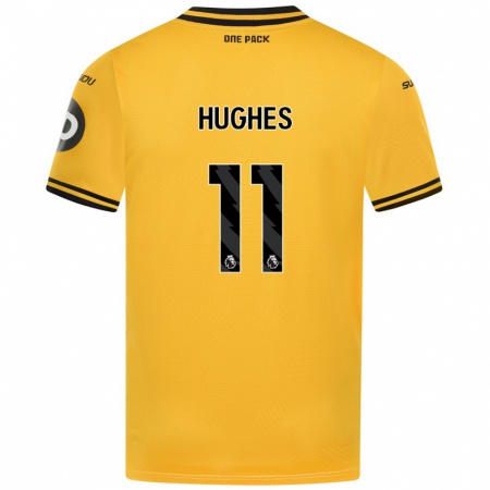 Kandiny Heren Amber Hughes #11 Geel Thuisshirt Thuistenue 2024/25 T-Shirt