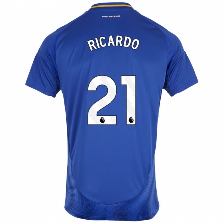 Kandiny Heren Ricardo Pereira #21 Blauw Wit Thuisshirt Thuistenue 2024/25 T-Shirt