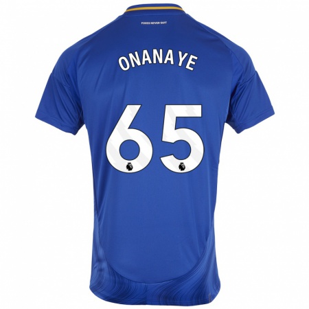 Kandiny Uomo Maglia Toby Onanaye #65 Blu Bianco Kit Gara Home 2024/25 Maglietta