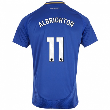 Kandiny Heren Marc Albrighton #11 Blauw Wit Thuisshirt Thuistenue 2024/25 T-Shirt