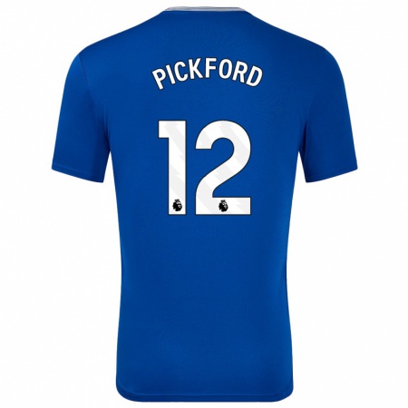 Kandiny Uomo Maglia Jordan Pickford #12 Blu Con Kit Gara Home 2024/25 Maglietta