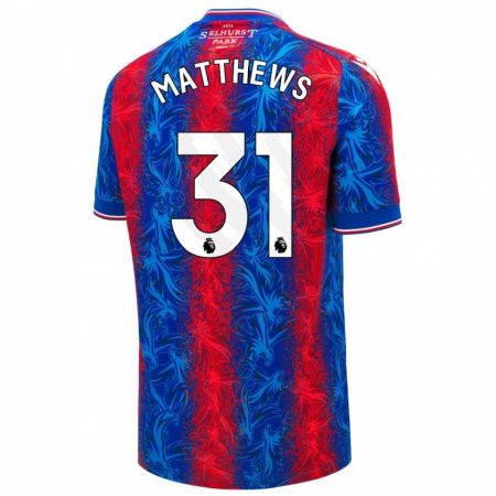 Kandiny Heren Remi Matthews #31 Rood Blauwe Strepen Thuisshirt Thuistenue 2024/25 T-Shirt