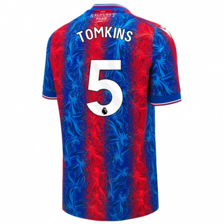 Kandiny Heren James Tomkins #5 Rood Blauwe Strepen Thuisshirt Thuistenue 2024/25 T-Shirt