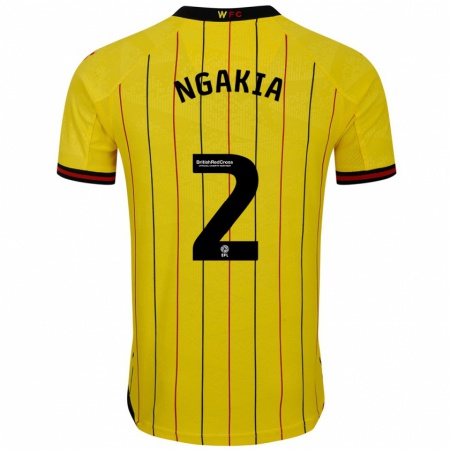 Kandiny Herren Jeremy Ngakia #2 Gelb Schwarz Heimtrikot Trikot 2024/25 T-Shirt Österreich