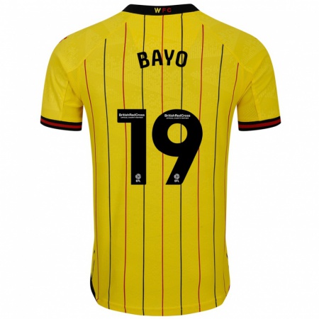 Kandiny Hombre Camiseta Vakoun Bayo #19 Amarillo Negro 1ª Equipación 2024/25 La Camisa