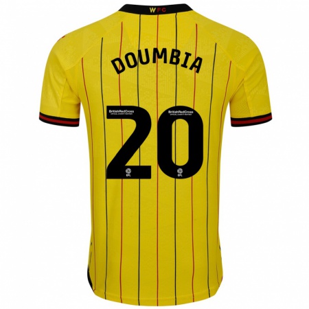 Kandiny Hombre Camiseta Mamadou Doumbia #20 Amarillo Negro 1ª Equipación 2024/25 La Camisa México