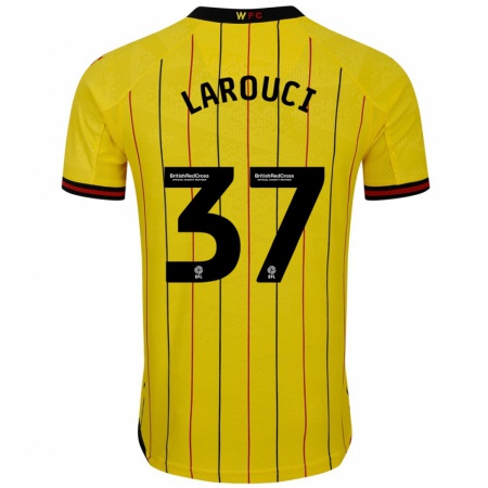 Kandiny Heren Yasser Larouci #37 Geel Zwart Thuisshirt Thuistenue 2024/25 T-Shirt