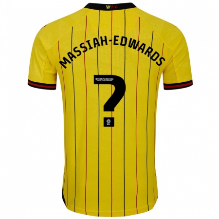 Kandiny Heren Zavier Massiah-Edwards #0 Geel Zwart Thuisshirt Thuistenue 2024/25 T-Shirt