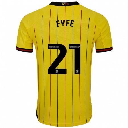 Kandiny Heren Flo Fyfe #21 Geel Zwart Thuisshirt Thuistenue 2024/25 T-Shirt