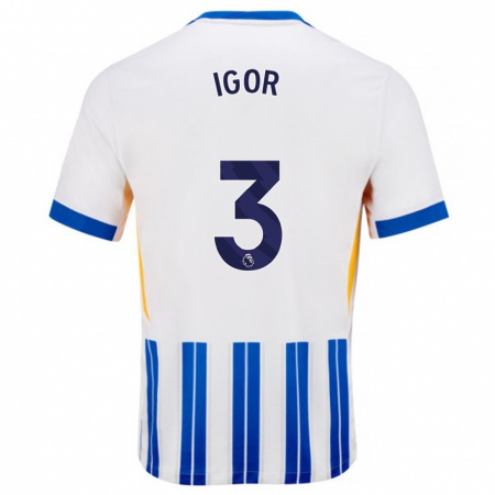 Kandiny Uomo Maglia Igor #3 Bianco Blu A Righe Kit Gara Home 2024/25 Maglietta