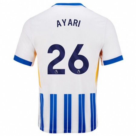 Kandiny Herren Yasin Ayari #26 Weiß Blaue Nadelstreifen Heimtrikot Trikot 2024/25 T-Shirt Österreich