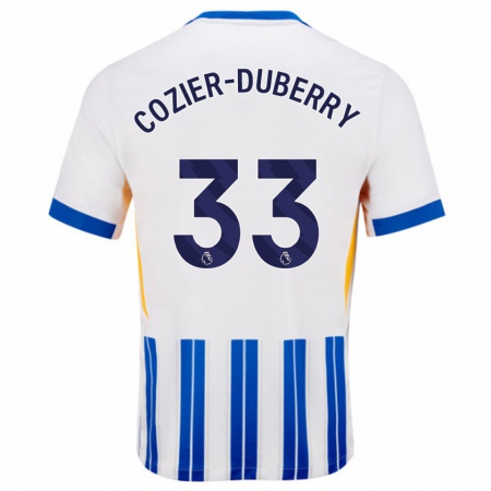 Kandiny Heren Amario Cozier-Duberry #33 Wit Blauwe Krijtstrepen Thuisshirt Thuistenue 2024/25 T-Shirt