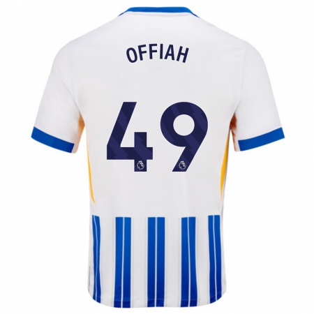 Kandiny Heren Odel Offiah #49 Wit Blauwe Krijtstrepen Thuisshirt Thuistenue 2024/25 T-Shirt