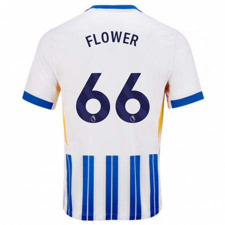 Kandiny Heren Louis Flower #66 Wit Blauwe Krijtstrepen Thuisshirt Thuistenue 2024/25 T-Shirt