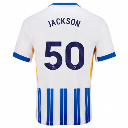 Kandiny Heren Ben Jackson #50 Wit Blauwe Krijtstrepen Thuisshirt Thuistenue 2024/25 T-Shirt