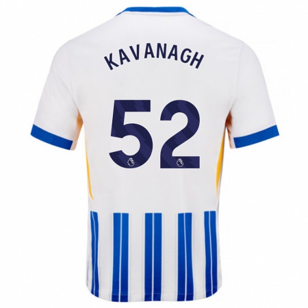 Kandiny Uomo Maglia Leigh Kavanagh #52 Bianco Blu A Righe Kit Gara Home 2024/25 Maglietta